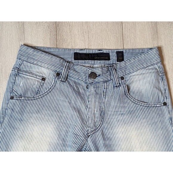 ITALIAN GAZZARRINI MENS COTTON DISTRESSED STRIPEDJEANS PANTS SIZE 33 - Picture 2 of 16